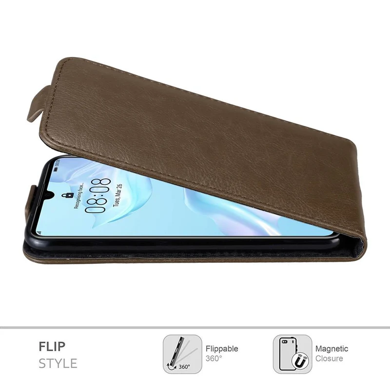 Cadorabo Hülle kompatibel mit Huawei P30 Schutzhülle im Flip Design mit Magnetverschluss