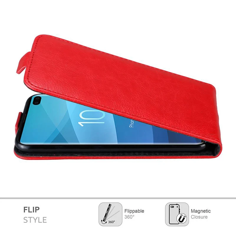 Cadorabo Hülle kompatibel mit Samsung Galaxy S10 PLUS Schutzhülle im Flip Design mit Magnetverschluss