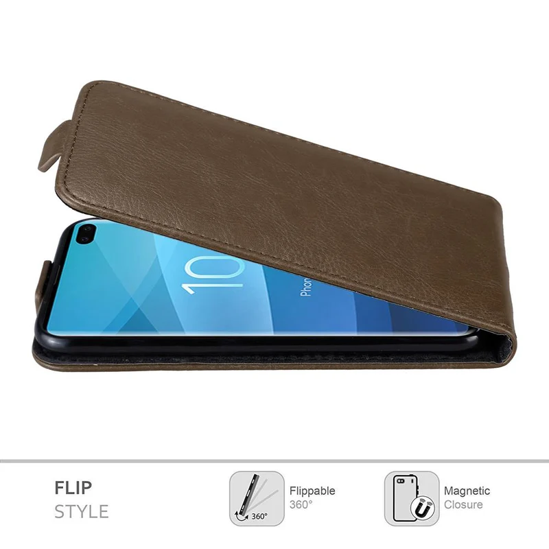 Cadorabo Hülle kompatibel mit Samsung Galaxy S10 PLUS Schutzhülle im Flip Design mit Magnetverschluss