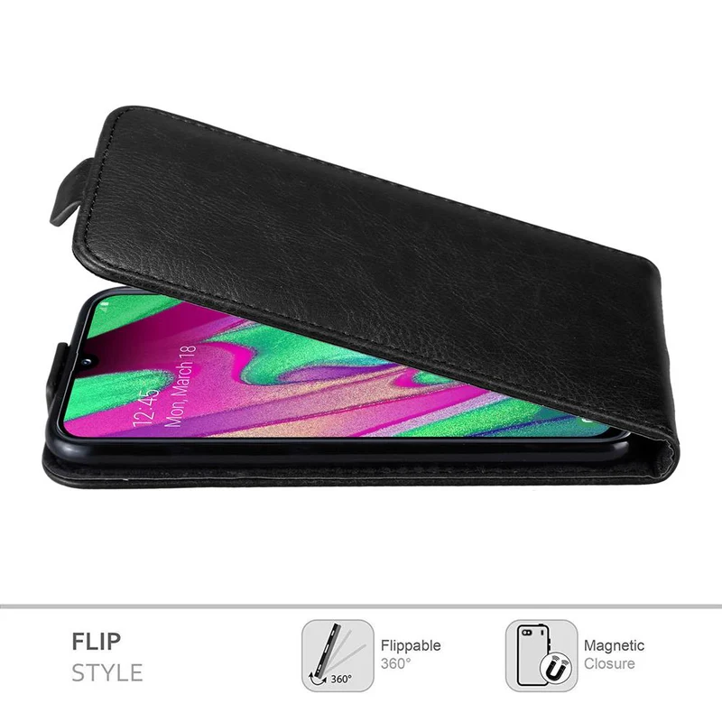 Cadorabo Hülle kompatibel mit Samsung Galaxy A40 Schutzhülle im Flip Design mit Magnetverschluss