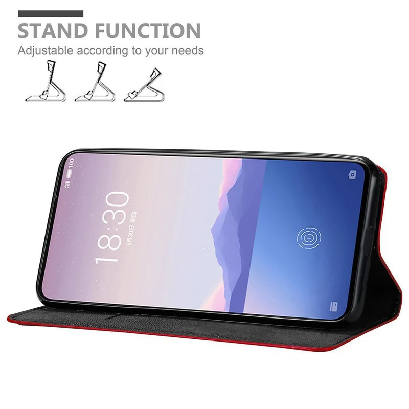 Cadorabo Hülle kompatibel mit MEIZU 16Xs Schutzhülle mit Magnetverschluss, Standfunktion und Kartenfach