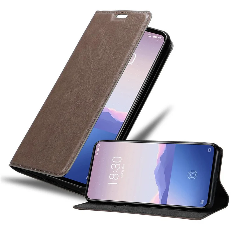 Cadorabo Hülle kompatibel mit MEIZU 16S Schutzhülle mit Magnetverschluss, Standfunktion und Kartenfach