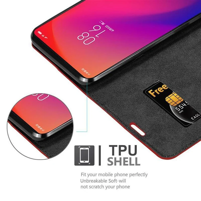 Cadorabo Hülle kompatibel mit Xiaomi Mi 9T / Mi 9T PRO / RedMi K20 / RedMi K20 PRO Schutzhülle mit Magnetverschluss, Standfunktion und Kartenfach