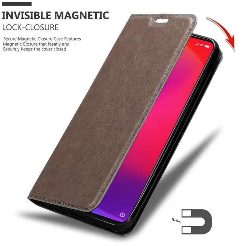 Cadorabo Hülle kompatibel mit Xiaomi Mi 9T / Mi 9T PRO / RedMi K20 / RedMi K20 PRO Schutzhülle mit Magnetverschluss, Standfunktion und Kartenfach