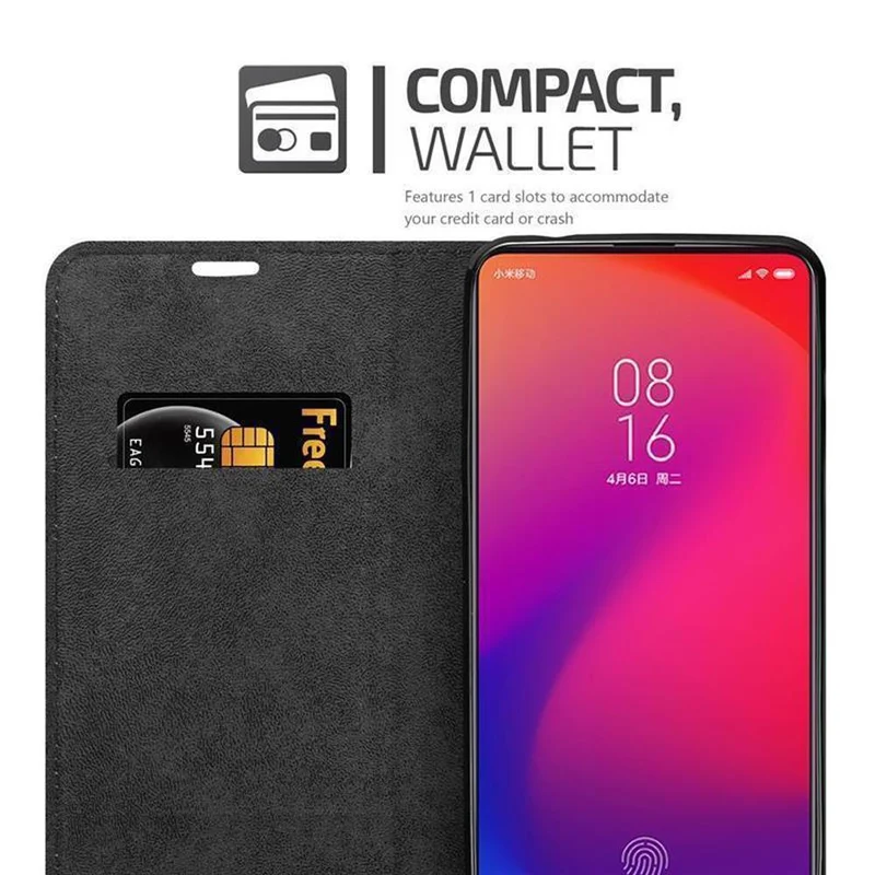 Cadorabo Hülle kompatibel mit Xiaomi Mi 9T / Mi 9T PRO / RedMi K20 / RedMi K20 PRO Schutzhülle mit Magnetverschluss, Standfunktion und Kartenfach
