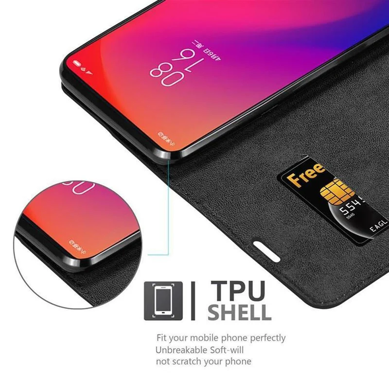 Cadorabo Hülle kompatibel mit Xiaomi Mi 9T / Mi 9T PRO / RedMi K20 / RedMi K20 PRO Schutzhülle mit Magnetverschluss, Standfunktion und Kartenfach