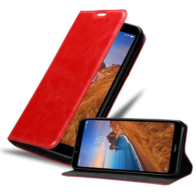 Cadorabo Hülle kompatibel mit Xiaomi RedMi 7A Schutzhülle mit Magnetverschluss, Standfunktion und Kartenfach
