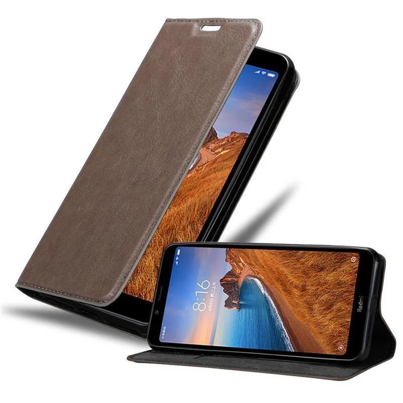 Cadorabo Hülle kompatibel mit Xiaomi RedMi 7A Schutzhülle mit Magnetverschluss, Standfunktion und Kartenfach