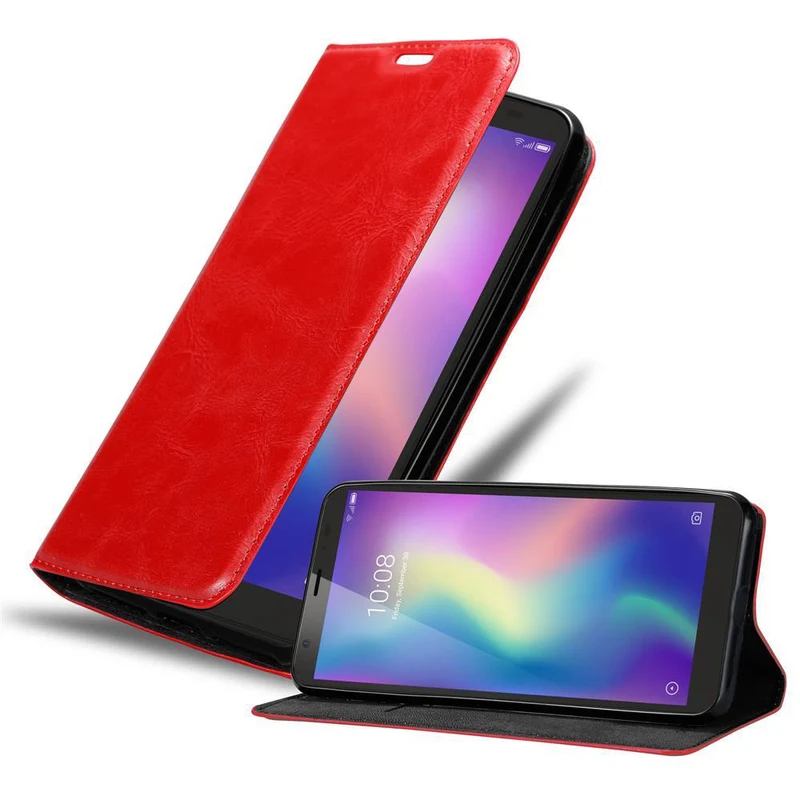 Cadorabo Hülle kompatibel mit ZTE Blade A5 2019 Schutzhülle mit Magnetverschluss, Standfunktion und Kartenfach