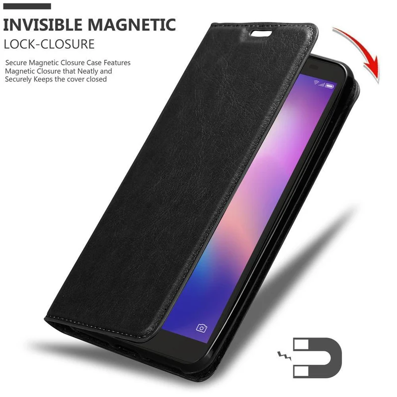 Cadorabo Hülle kompatibel mit ZTE Blade A5 2019 Schutzhülle mit Magnetverschluss, Standfunktion und Kartenfach