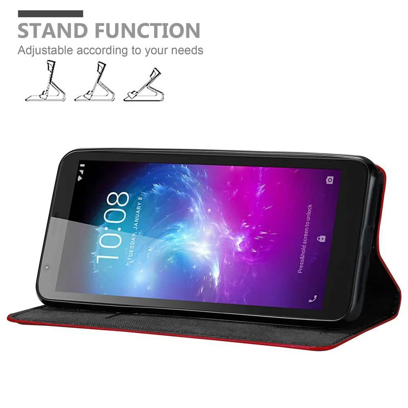 Cadorabo Hülle kompatibel mit ZTE Blade A3 2019 Schutzhülle mit Magnetverschluss, Standfunktion und Kartenfach