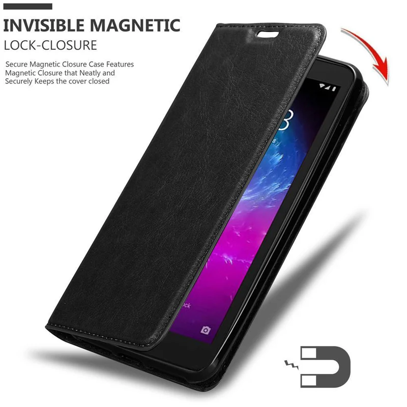 Cadorabo Hülle kompatibel mit ZTE Blade A3 2019 Schutzhülle mit Magnetverschluss, Standfunktion und Kartenfach