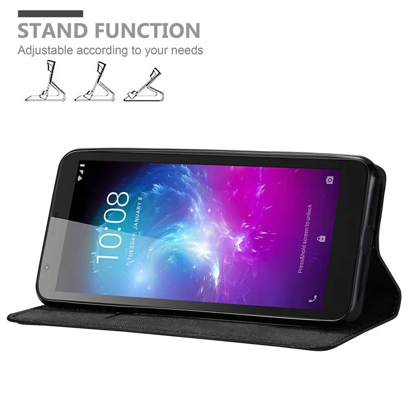 Cadorabo Hülle kompatibel mit ZTE Blade A3 2019 Schutzhülle mit Magnetverschluss, Standfunktion und Kartenfach