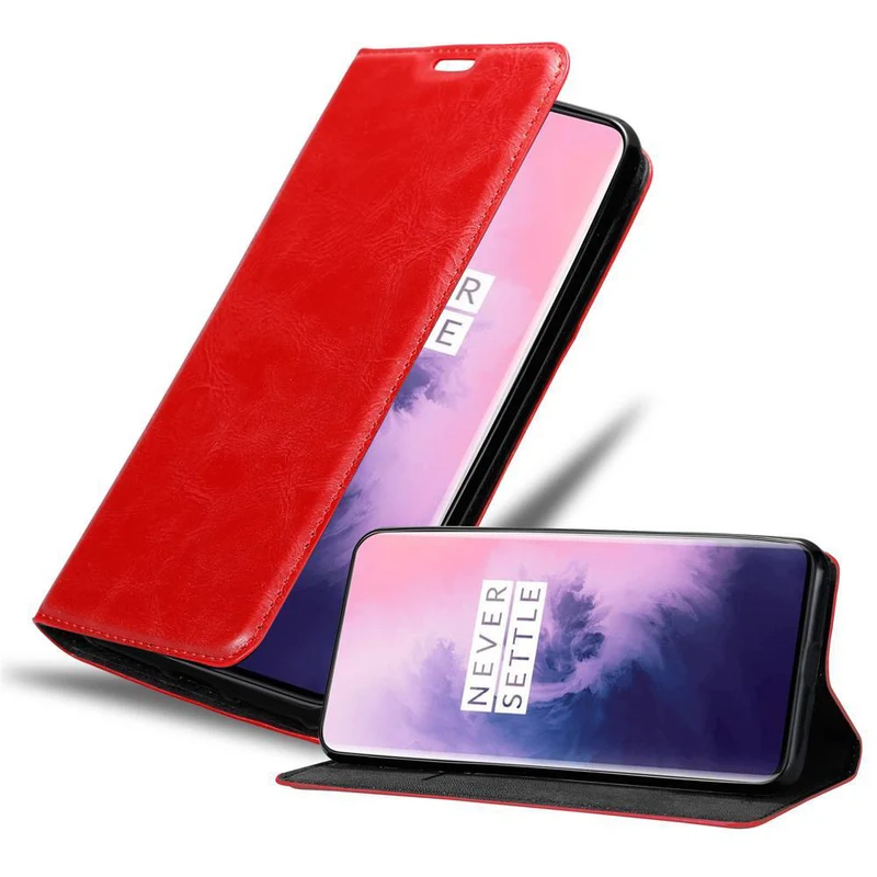 Cadorabo Hülle kompatibel mit OnePlus 7 PRO Schutzhülle mit Magnetverschluss, Standfunktion und Kartenfach