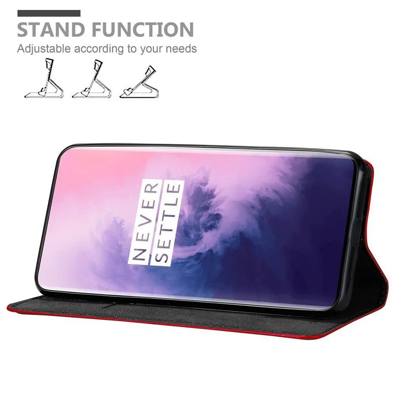 Cadorabo Hülle kompatibel mit OnePlus 7 PRO Schutzhülle mit Magnetverschluss, Standfunktion und Kartenfach