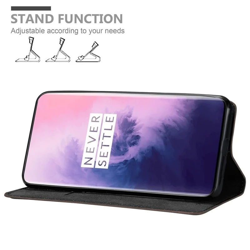 Cadorabo Hülle kompatibel mit OnePlus 7 PRO Schutzhülle mit Magnetverschluss, Standfunktion und Kartenfach