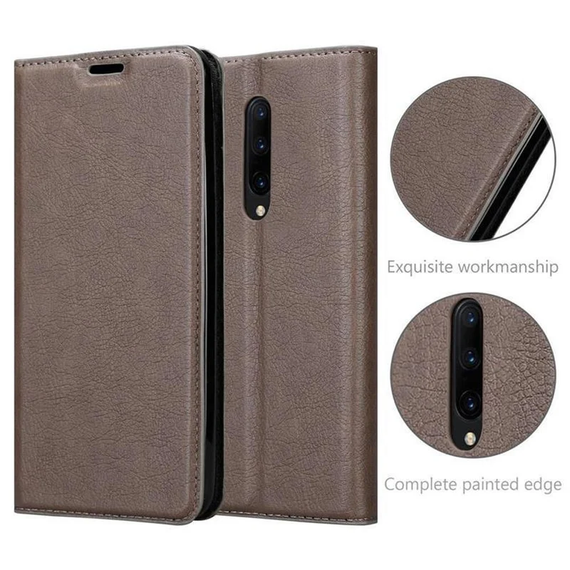 Cadorabo Hülle kompatibel mit OnePlus 7 PRO Schutzhülle mit Magnetverschluss, Standfunktion und Kartenfach
