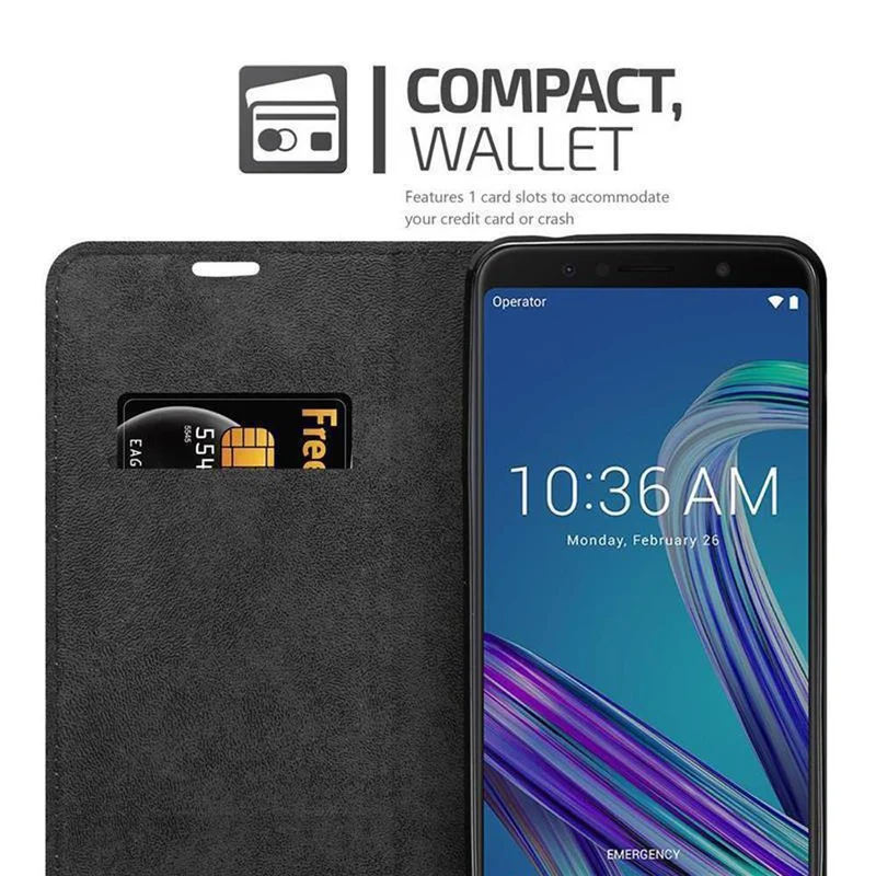 Cadorabo Hülle kompatibel mit Asus ZenFone MAX PRO M1 (6 Zoll) Schutzhülle mit Magnetverschluss, Standfunktion und Kartenfach