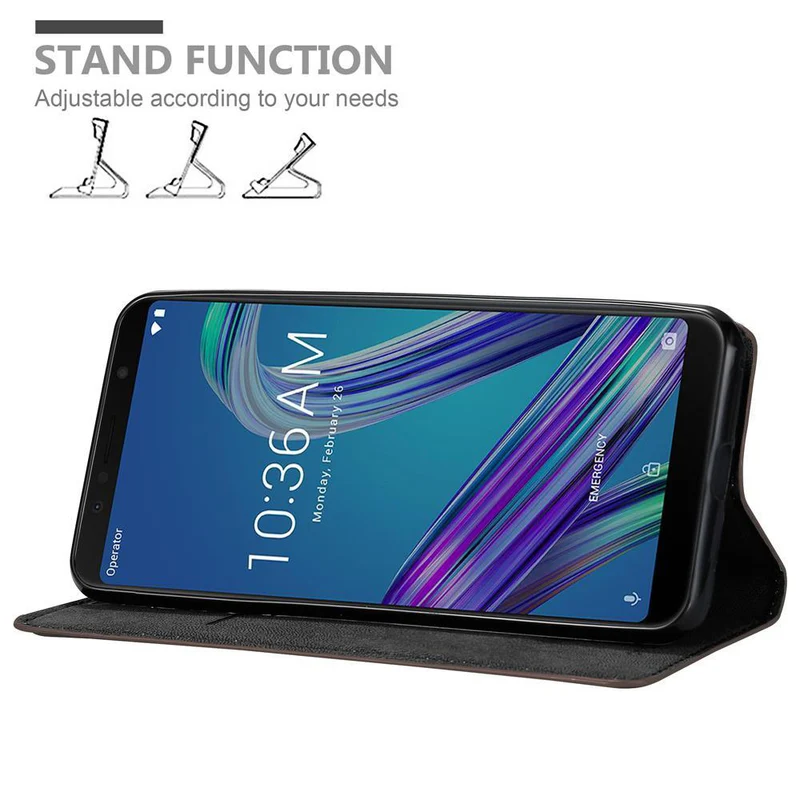 Cadorabo Hülle kompatibel mit Asus ZenFone MAX PRO M1 (6 Zoll) Schutzhülle mit Magnetverschluss, Standfunktion und Kartenfach