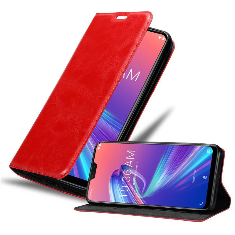 Cadorabo Hülle kompatibel mit Asus ZenFone MAX PRO M2 (6.3 Zoll) Schutzhülle mit Magnetverschluss, Standfunktion und Kartenfach