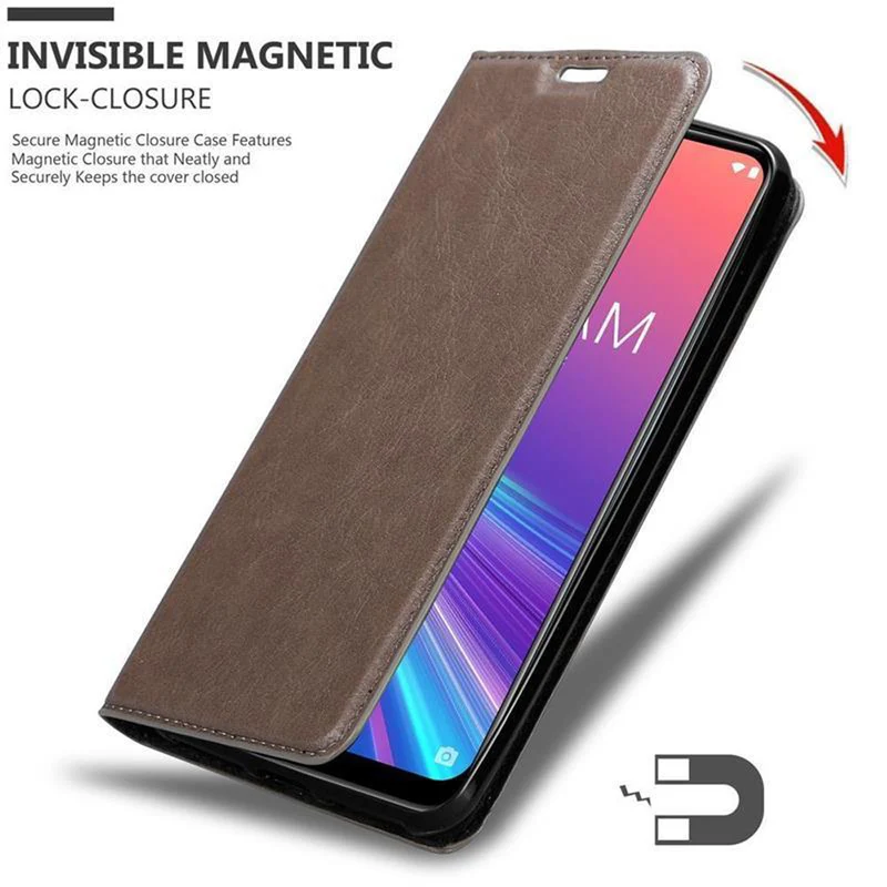 Cadorabo Hülle kompatibel mit Asus ZenFone MAX PRO M2 (6.3 Zoll) Schutzhülle mit Magnetverschluss, Standfunktion und Kartenfach