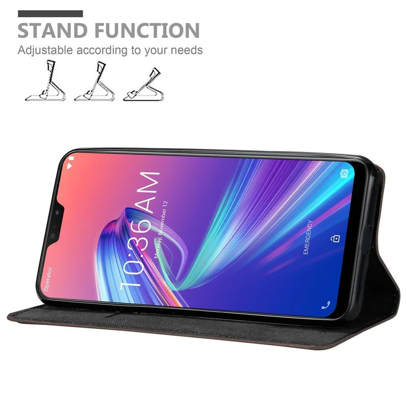 Cadorabo Hülle kompatibel mit Asus ZenFone MAX PRO M2 (6.3 Zoll) Schutzhülle mit Magnetverschluss, Standfunktion und Kartenfach