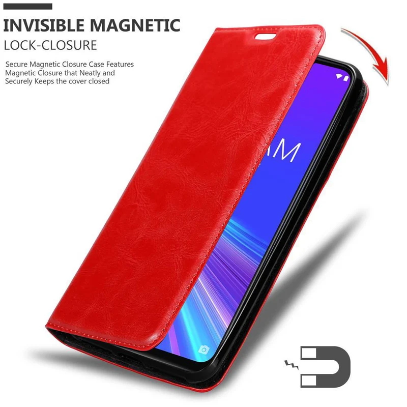 Cadorabo Hülle kompatibel mit Asus ZenFone MAX M2 Schutzhülle mit Magnetverschluss, Standfunktion und Kartenfach