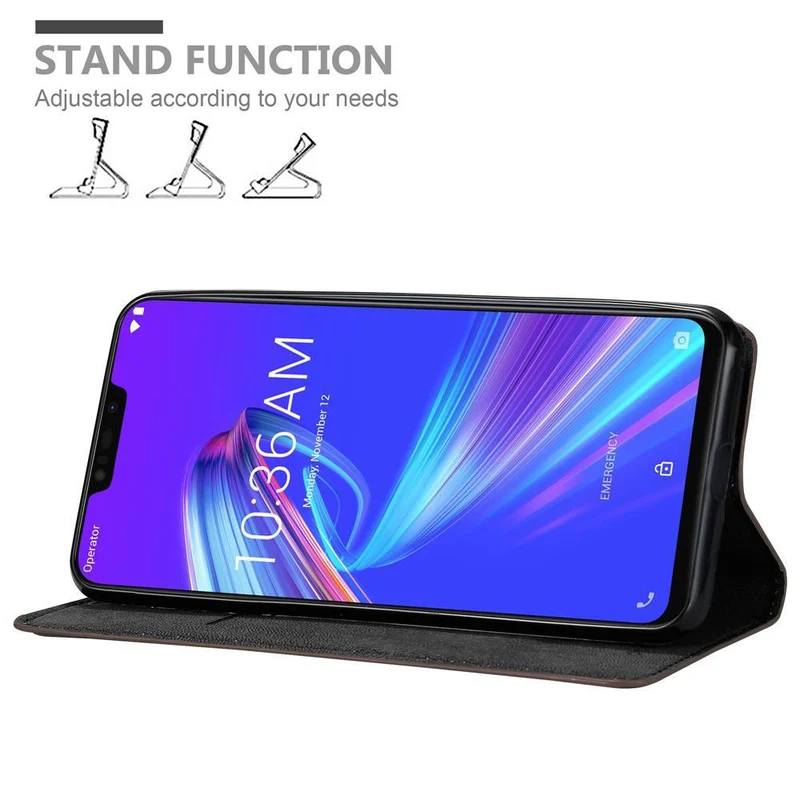 Cadorabo Hülle kompatibel mit Asus ZenFone MAX M2 Schutzhülle mit Magnetverschluss, Standfunktion und Kartenfach