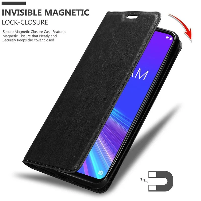Cadorabo Hülle kompatibel mit Asus ZenFone MAX M2 Schutzhülle mit Magnetverschluss, Standfunktion und Kartenfach