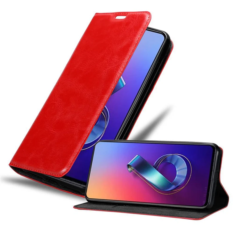 Cadorabo Hülle kompatibel mit Asus ZenFone 6 Schutzhülle mit Magnetverschluss, Standfunktion und Kartenfach