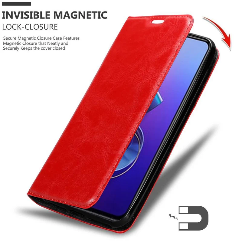 Cadorabo Hülle kompatibel mit Asus ZenFone 6 Schutzhülle mit Magnetverschluss, Standfunktion und Kartenfach