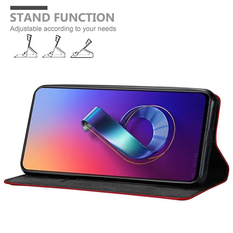 Cadorabo Hülle kompatibel mit Asus ZenFone 6 Schutzhülle mit Magnetverschluss, Standfunktion und Kartenfach