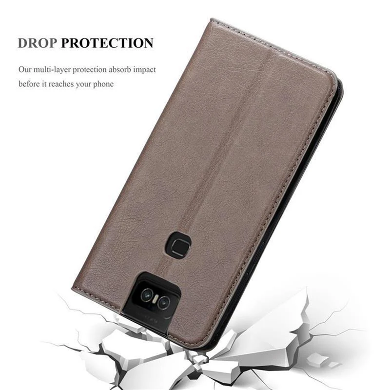 Cadorabo Hülle kompatibel mit Asus ZenFone 6 Schutzhülle mit Magnetverschluss, Standfunktion und Kartenfach