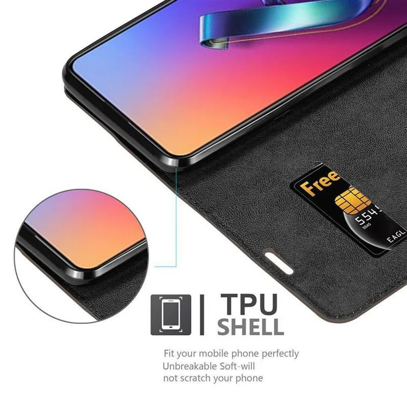 Cadorabo Hülle kompatibel mit Asus ZenFone 6 Schutzhülle mit Magnetverschluss, Standfunktion und Kartenfach