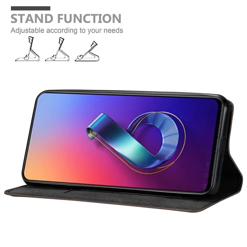 Cadorabo Hülle kompatibel mit Asus ZenFone 6 Schutzhülle mit Magnetverschluss, Standfunktion und Kartenfach