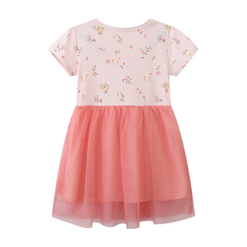 Mädchen Tüllkleid mit Hasenmotiv und floralen Applikationen Drune