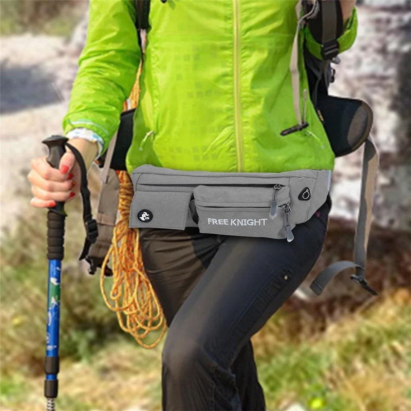 Cadorabo Bauchtasche mit 4 Fächern Längenverstellbare Wasserdichte Hüfttasche Gürteltasche Handytasche mit 4 Fächern, Reißverschluss und Kopfhörer Öffnung