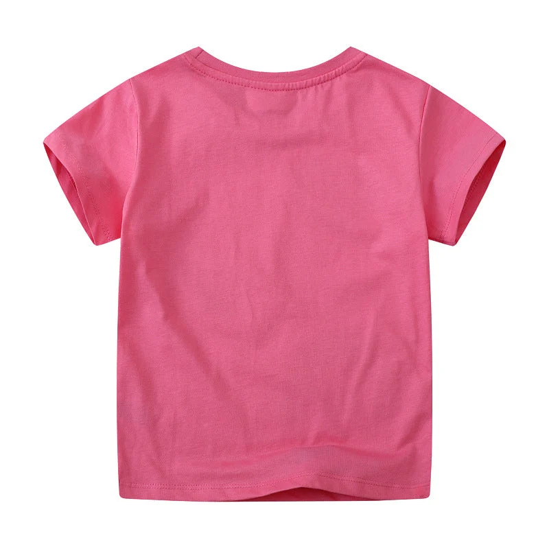 Mädchen T-Shirt mit glitzerndem Regenbogen-Design Drune