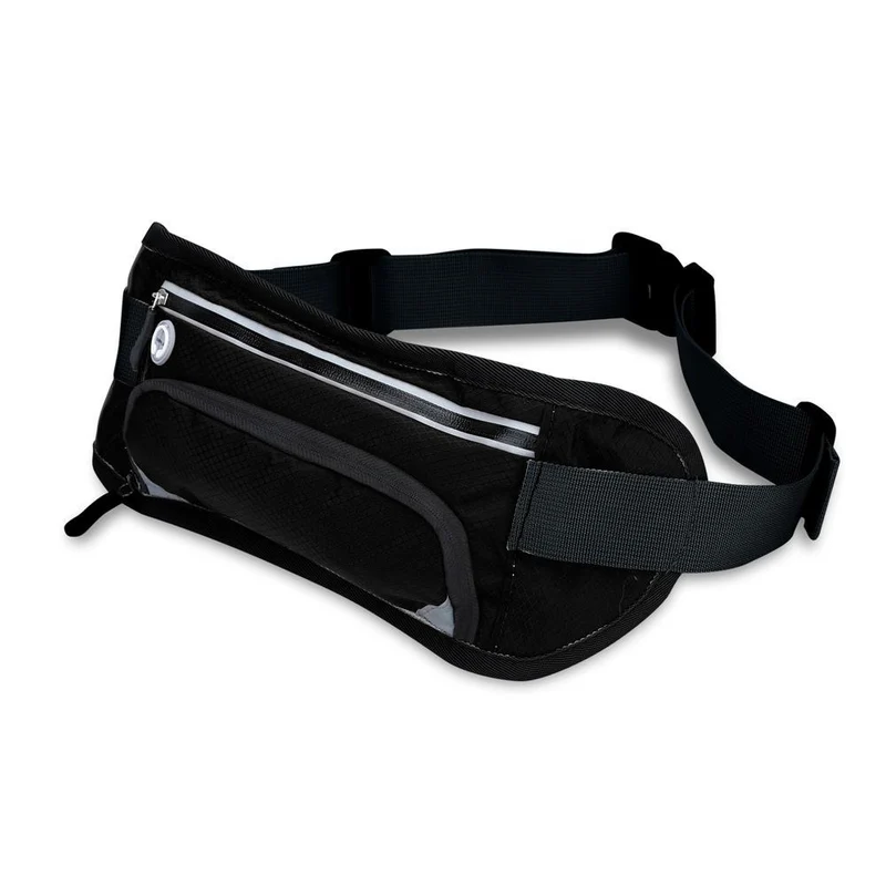 Cadorabo Sport Trinkflaschen Bauchtasche mit Reflektor Längenverstellbare Wasserdichte Reflektierende Hüfttasche Gürteltasche Handytasche mit Trinkflaschen Fach und Reißverschluss