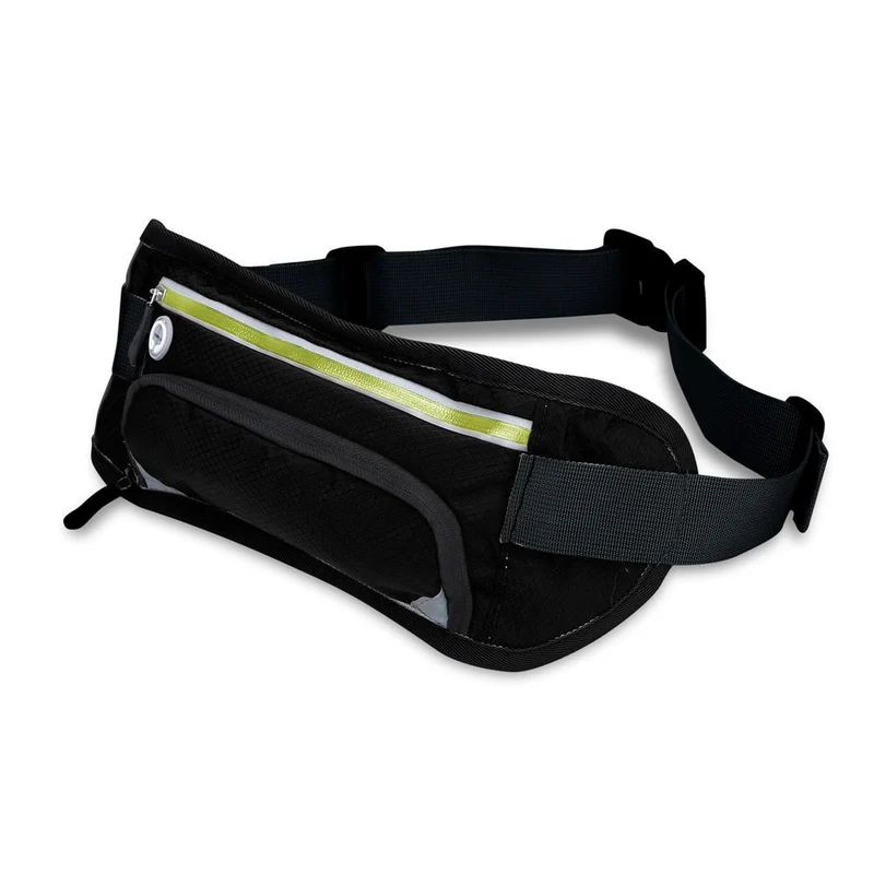Cadorabo Sport Trinkflaschen Bauchtasche mit Reflektor Längenverstellbare Wasserdichte Reflektierende Hüfttasche Gürteltasche Handytasche mit Trinkflaschen Fach und Reißverschluss
