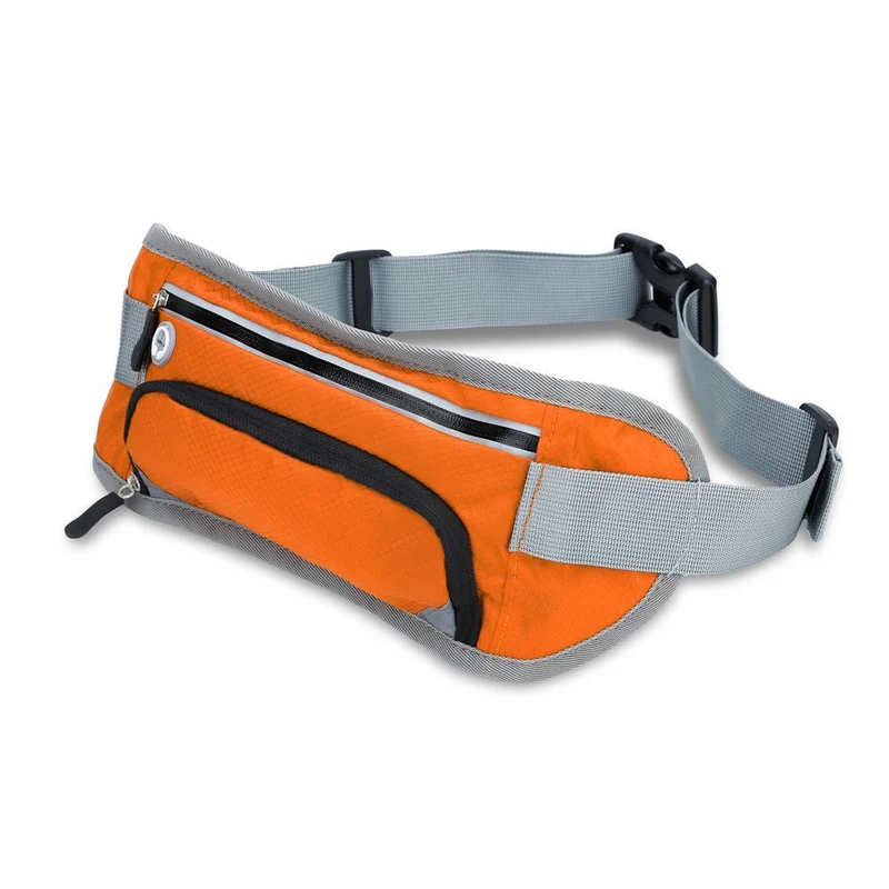 Cadorabo Sport Trinkflaschen Bauchtasche mit Reflektor Längenverstellbare Wasserdichte Reflektierende Hüfttasche Gürteltasche Handytasche mit Trinkflaschen Fach und Reißverschluss