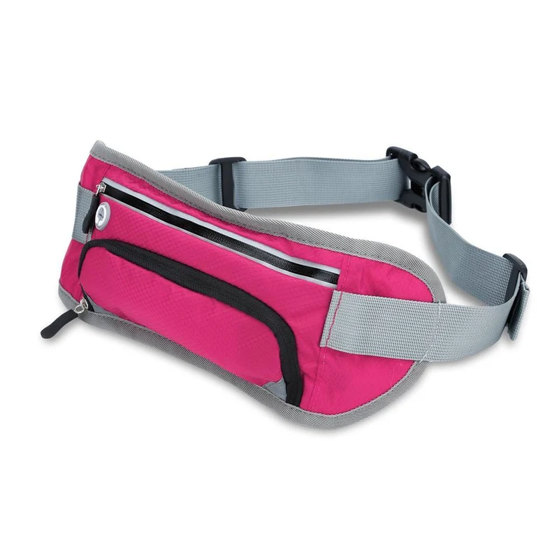 Cadorabo Sport Trinkflaschen Bauchtasche mit Reflektor Längenverstellbare Wasserdichte Reflektierende Hüfttasche Gürteltasche Handytasche mit Trinkflaschen Fach und Reißverschluss