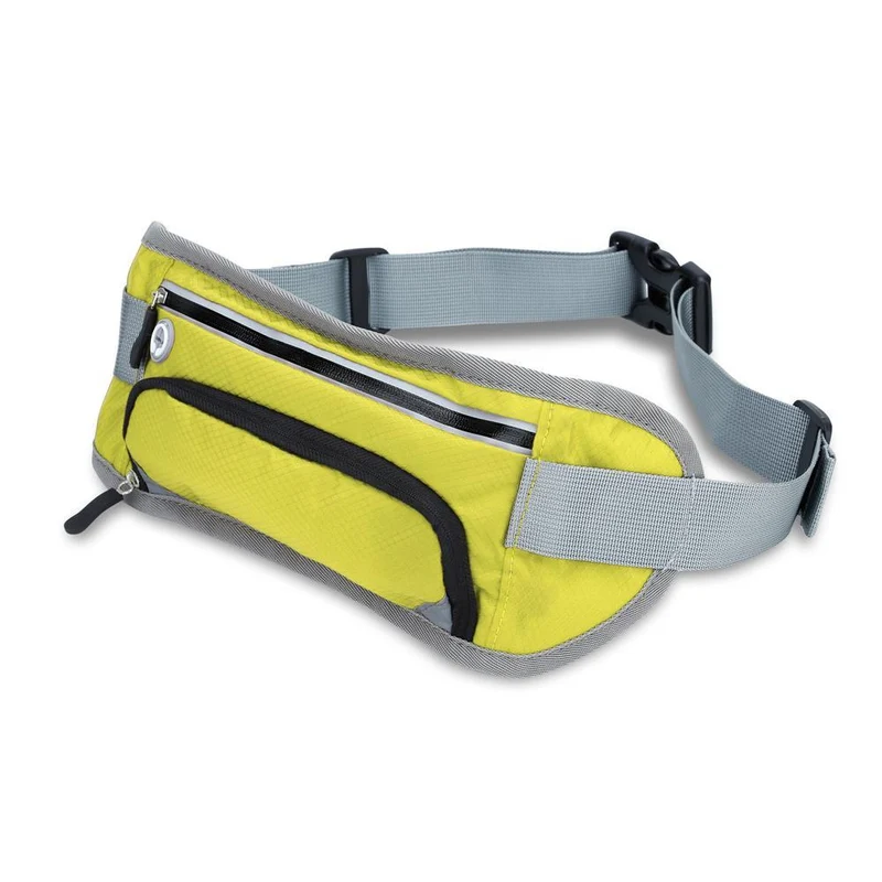 Cadorabo Sport Trinkflaschen Bauchtasche mit Reflektor Längenverstellbare Wasserdichte Reflektierende Hüfttasche Gürteltasche Handytasche mit Trinkflaschen Fach und Reißverschluss