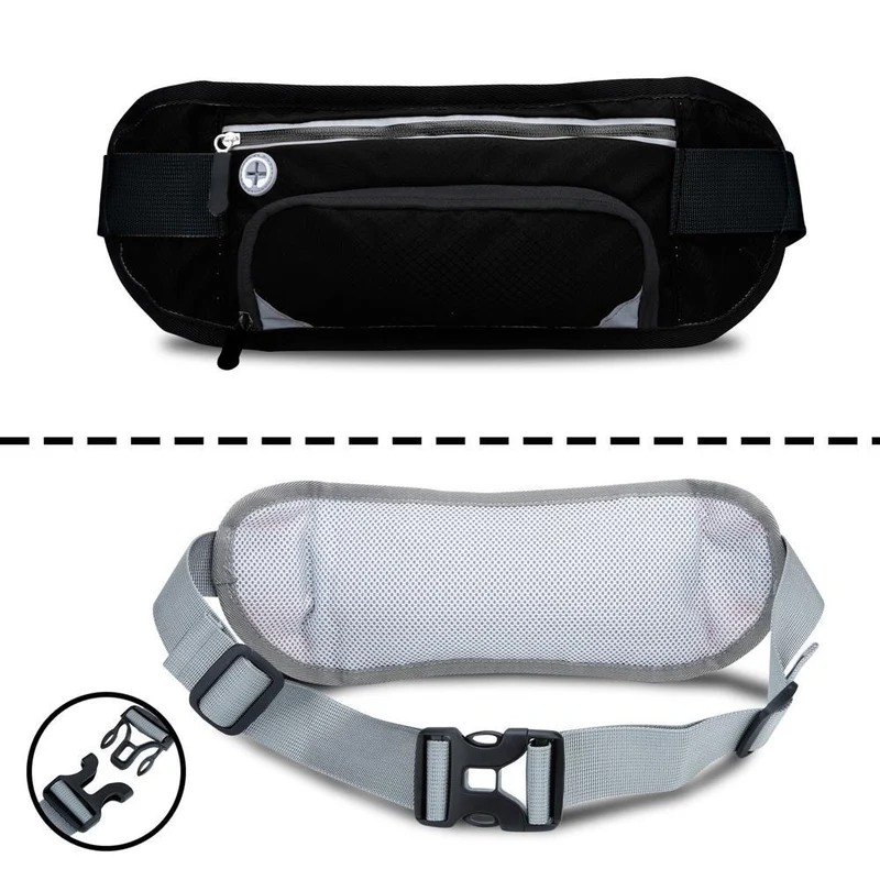Cadorabo Sport Trinkflaschen Bauchtasche mit Reflektor Längenverstellbare Wasserdichte Reflektierende Hüfttasche Gürteltasche Handytasche mit Trinkflaschen Fach und Reißverschluss