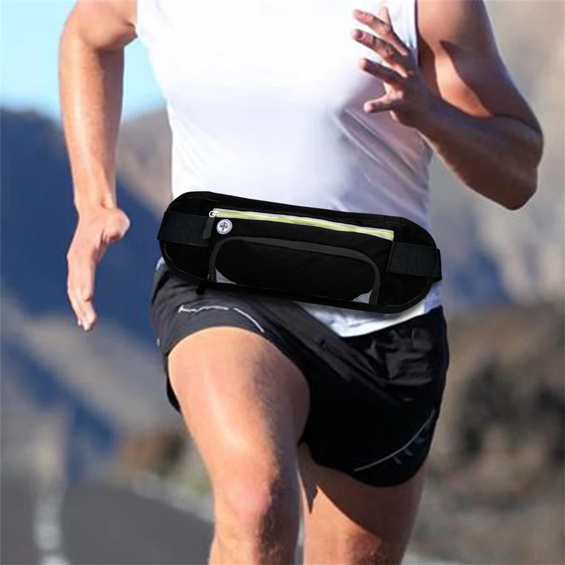 Cadorabo Sport Trinkflaschen Bauchtasche mit Reflektor Längenverstellbare Wasserdichte Reflektierende Hüfttasche Gürteltasche Handytasche mit Trinkflaschen Fach und Reißverschluss