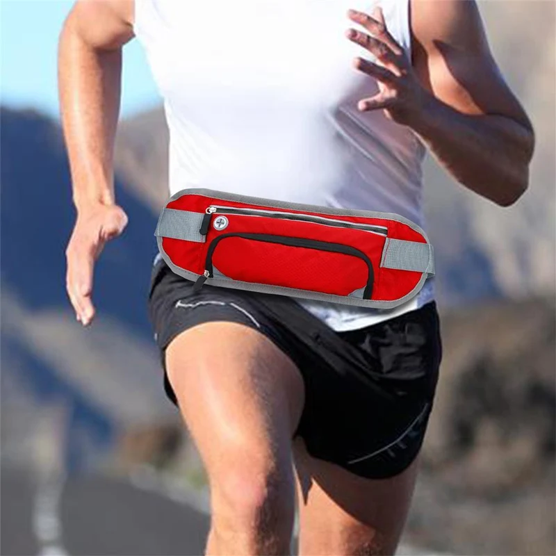 Cadorabo Sport Trinkflaschen Bauchtasche mit Reflektor Längenverstellbare Wasserdichte Reflektierende Hüfttasche Gürteltasche Handytasche mit Trinkflaschen Fach und Reißverschluss