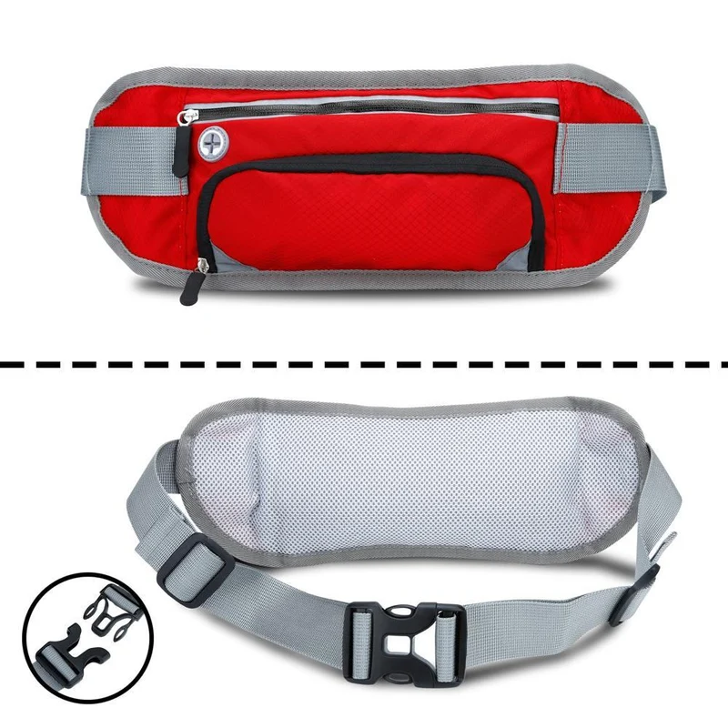 Cadorabo Sport Trinkflaschen Bauchtasche mit Reflektor Längenverstellbare Wasserdichte Reflektierende Hüfttasche Gürteltasche Handytasche mit Trinkflaschen Fach und Reißverschluss