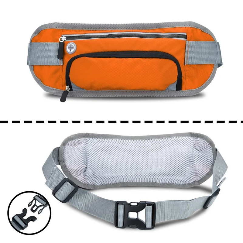 Cadorabo Sport Trinkflaschen Bauchtasche mit Reflektor Längenverstellbare Wasserdichte Reflektierende Hüfttasche Gürteltasche Handytasche mit Trinkflaschen Fach und Reißverschluss