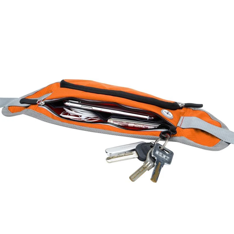 Cadorabo Sport Trinkflaschen Bauchtasche mit Reflektor Längenverstellbare Wasserdichte Reflektierende Hüfttasche Gürteltasche Handytasche mit Trinkflaschen Fach und Reißverschluss