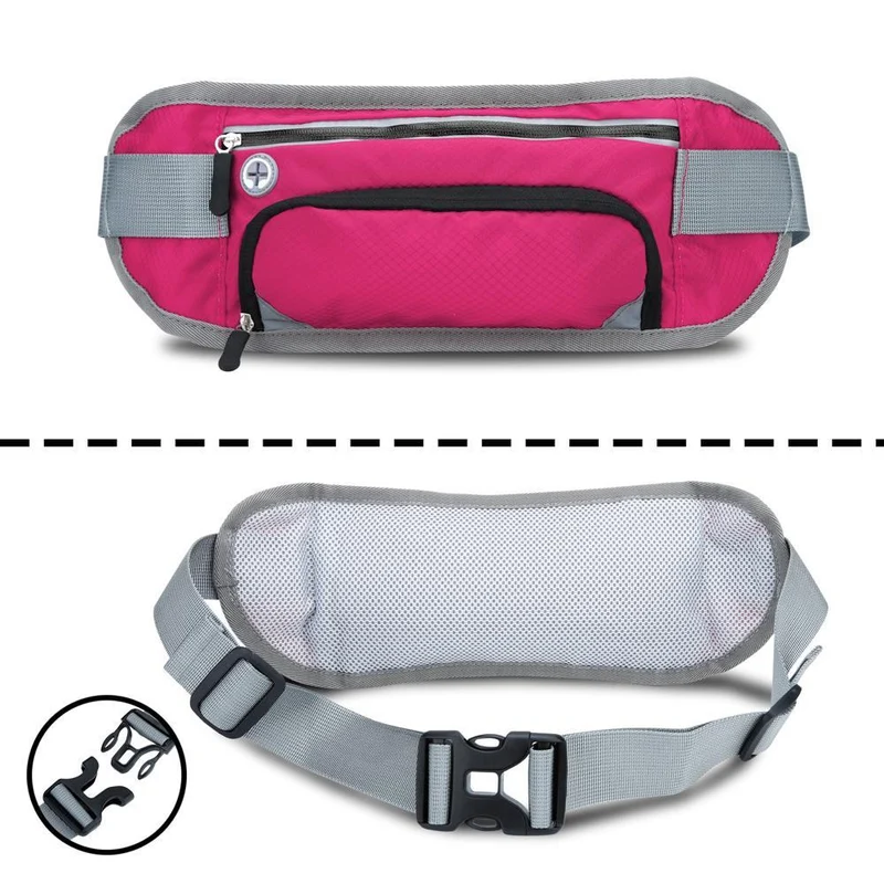Cadorabo Sport Trinkflaschen Bauchtasche mit Reflektor Längenverstellbare Wasserdichte Reflektierende Hüfttasche Gürteltasche Handytasche mit Trinkflaschen Fach und Reißverschluss